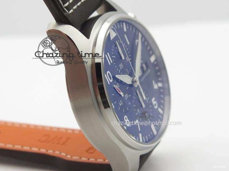 MIROTIME 1220 HighQuality Pilot Chrono 377714 “Le Petit Prince” ZF Best Edition Blue Dial On Brown Leather Strap A 7309